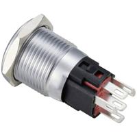 TRU COMPONENTS TC-12647512 Druktoets 250 V/AC 3 A 1x uit/(aan) IP65 Groen Moment Messing (verchroomd) 1 stuk(s) - thumbnail