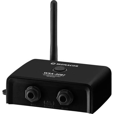 MONACOR WSA-20BT Bluetooth audio-ontvanger voor het afspelen van muziek van mobiele toespelers, zwart