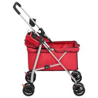 VidaXL Hondenwagen inklapbaar 76x50x100 cm oxford stof rood - thumbnail