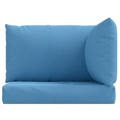 Palletkussens 3 st stof gemleerd blauw