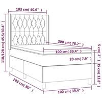 Boxspring met matras stof taupe 100x200 cm - thumbnail
