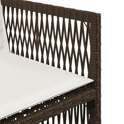 5-delige Tuinset met kussens poly rattan bruin - thumbnail