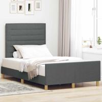 Bedframe met hoofdeinde Donkergrijs 120 x 200 cm Stof - thumbnail