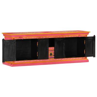 Tv-meubel 110x30x40 cm massief mangohout roze