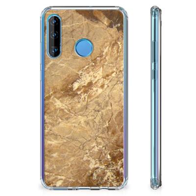 Huawei P30 Lite Anti-Shock Hoesje Marmer Creme