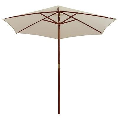 VidaXL Parasol 270x270 cm houten paal crèmewit VidaXL Parasol 270x270 cm houten paal crèmewit