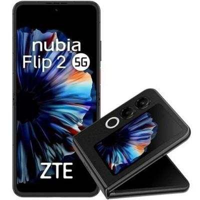 ZTE Nubia Flip 2 5G - Opvouwbare smartphone met IA, 8 GB + 256 GB, FHD+ AMOLED-display, 120 Hz, 50 MP-camera, 4325 mAh-accu, snel opladen 33 W, Android 14, inclusief beschermhoes, zwart