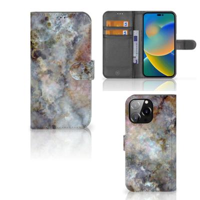 iPhone 14 Pro Max | Bookcase | Marmer Grijs