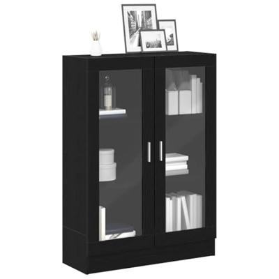 Boekenkast 82,5x30,5x115 cm spaanplaat zwart eikenkleurig