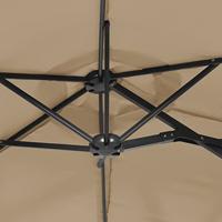 Parasol dubbel dak met LED's 316x240 cm taupe - thumbnail