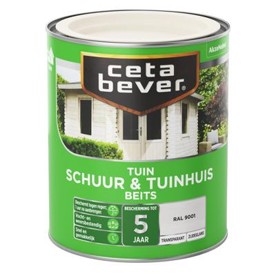 Cetabever Schuur en Tuinhuis Beits Dekkend Zijdeglans - RAL 9001 - 0,75 liter
