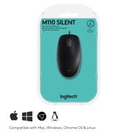 Logitech B110 Silent muis Kantoor Ambidextrous USB Type-A Optisch 1000 DPI - thumbnail