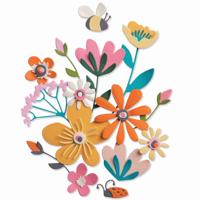 Sizzix • thinlits die set fabulous bold florals 16pcs - thumbnail