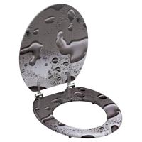 MDF WC-bril GREY STEEL lange levensduur: extreem onbreekbaar en krasbestendig eenvoudig schoon te maken dankzij het gladde oppervlak eenvoudige installatie: compleet bevestigingsmateriaal inbegr - thumbnail