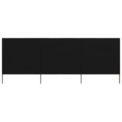 Windscherm 3-panelen 400x120 cm stof zwart