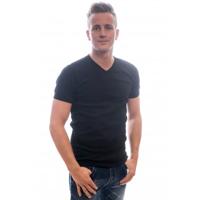 Petrol Industries Men T-Shirt Basic V-Neck Black. - thumbnail