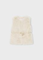 Mayoral winter vest meisjes - zand - met riem - thumbnail