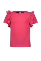 B.Nosy zomer t-shirt meisjes - fandango roze - ruffel - Teddie - thumbnail