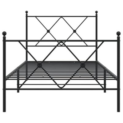 Bedframe met hoofd- en voeteneinde metaal zwart 90x200 cm Bedframe met hoofd- en voeteneinde metaal zwart 90x200 cm