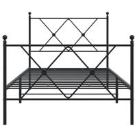 Bedframe met hoofd- en voeteneinde metaal zwart 90x200 cm - thumbnail
