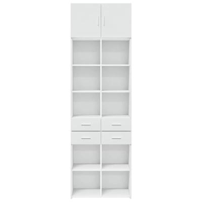 Opbergkast 70x42,5x225 cm bewerkt hout wit - thumbnail