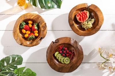 Massieve kom NATURE ROOT 30cm natuurlijk teakwortelhout - 18117