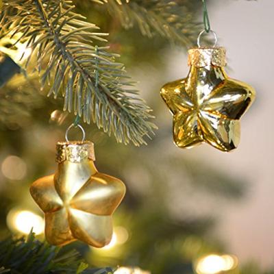 12 Glazen sterren 40 mm licht goud - Decoris