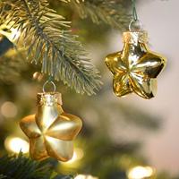 12 Glazen sterren 40 mm licht goud KSD Decoris - Decoris - thumbnail
