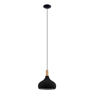 Eglo Zwarte hanglampSabinar Ø 28cm met hout - 900162