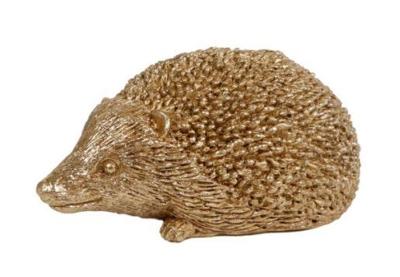 Van Manen ornament polystone egel 9x6x4cm goud