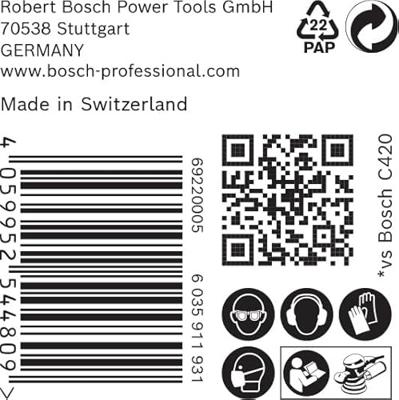 Bosch Accessories EXPERT C470 2608901142 Excenterschuurpapier Geperforeerd Korrelgrootte (num) 220 (Ø) 150 mm 50 stuk(s)