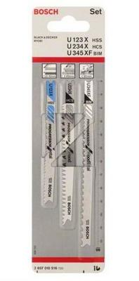 Bosch Accessoires 3-delige decoupeerzaagbladenset U 123 X; U 234 X; U 345 XF 1st - 2607010516