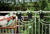 Elho Green Basics Balkonbak Zwart Ø18cm - thumbnail