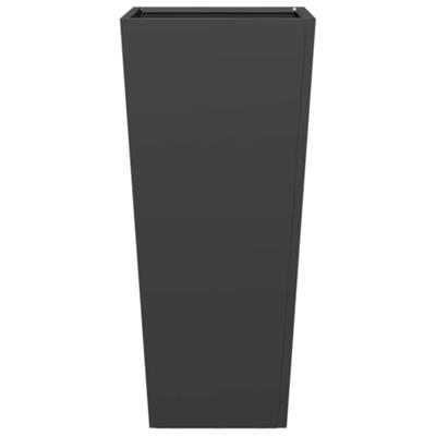 VidaXL Plantenbakken 2 st 35x35x75 cm staal zwart VidaXL Plantenbakken 2 st 35x35x75 cm staal zwart