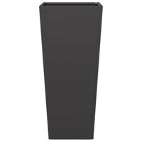 Plantenbakken 2 st 35x35x75 cm staal zwart - thumbnail