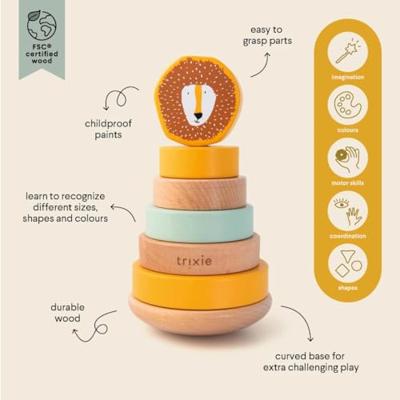 Trixie houten stapelspeelgoed mr. lion, 7dlg.