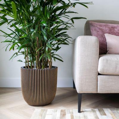 Pot bol Groove H34 cm zwart goud bloembpot Capi Europe - Capi europe