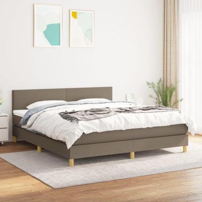 Boxspring met matras stof taupe 180x200 cm