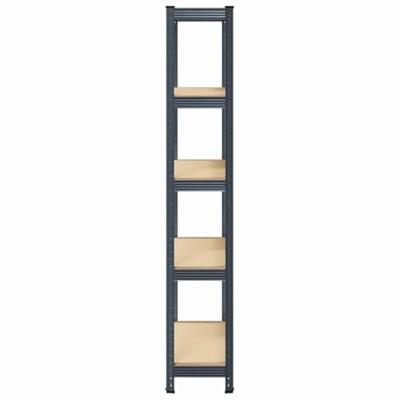 VidaXL Opbergrek 5-laags staal & bewerkt hout antracietkleurig