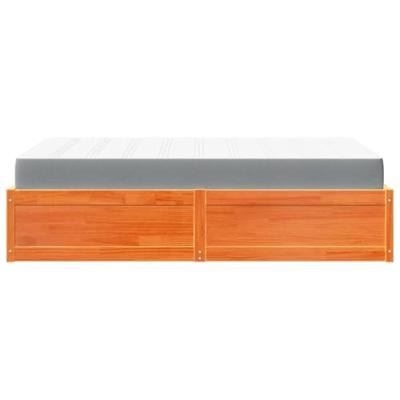 Bed met matras massief grenenhout wasbruin 120x200 cm