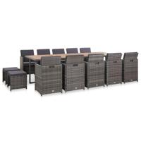 15-delige Tuinset met kussens poly rattan antraciet - thumbnail