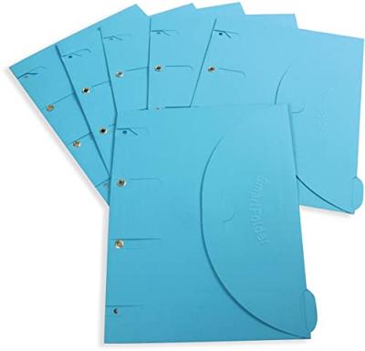 Smartfolder geperforeerde opbergmappen A4 blauw 6 stuks