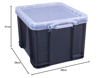 Really Useful Box opbergdoos 35 liter, transparant gerookt