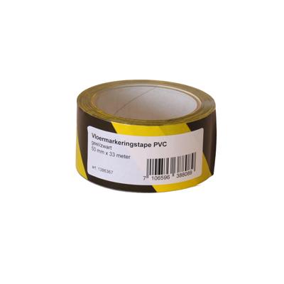 Vloermarkeringstape iezzy 50mmx33m zwart/geel Vloermarkeringstape iezzy 50mmx33m zwart/geel