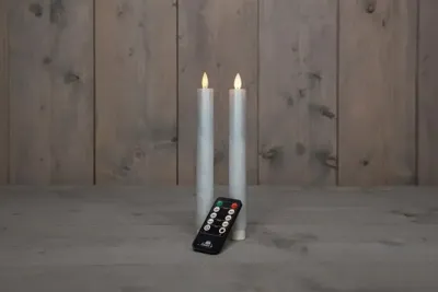 Anna's Collection LED dinerkaars flame effect rustiek 23 cm parel 2 stuks Anna's Collection LED dinerkaars flame effect rustiek 23 cm parel 2 stuks