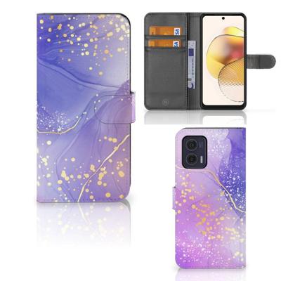 Hoesje voor Motorola Moto G73 Watercolor Paars Hoesje voor Motorola Moto G73 Watercolor Paars