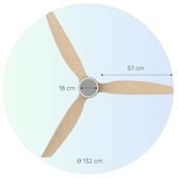 Plafondventilator met licht Taurus FRESKO 3B U.SIL Wit Hout 50 W - thumbnail