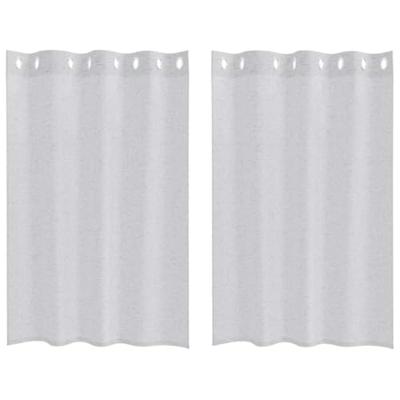 VidaXL Voile gordijn 2 pcs lichtgrijs 140 x 140 cm polyester VidaXL Voile gordijn 2 pcs lichtgrijs 140 x 140 cm polyester