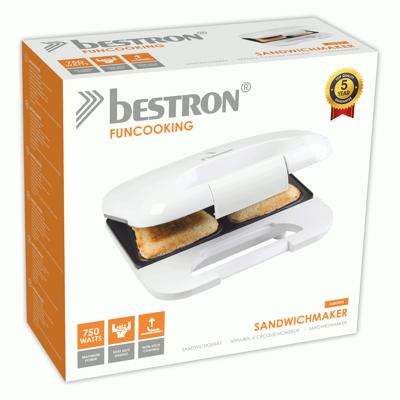 Bestron ASM750W Sandwichmaker Wit