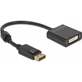 Delock 63482 Adapter DisplayPort 1.2 male naar DVI female 4K Actief zwart